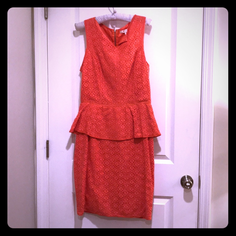 Coral Max Studio Peplum Dress